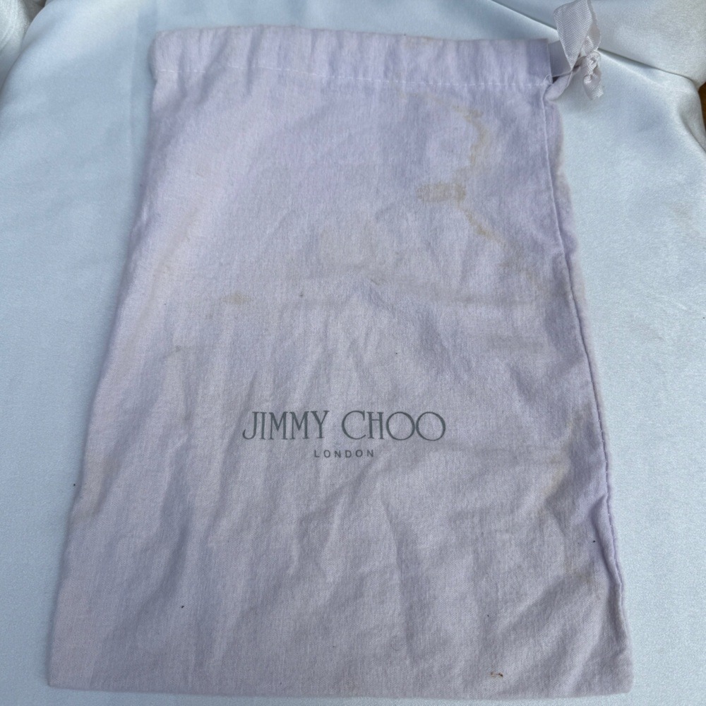 Jimmy Choo Patent Leather Printed D'Orsay Pumps Suede Camo Print Band Size 38 - Picture 13 of 13